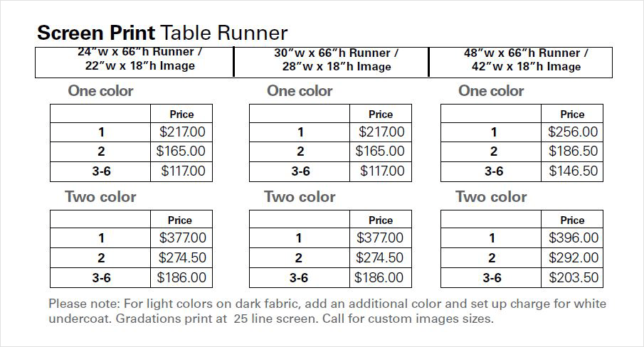 Screen Printed Table Runner